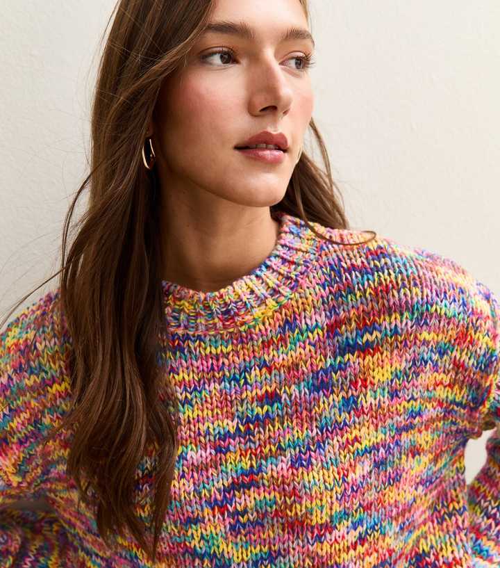 Sunshine Soul Blue Multicoloured Balloon Sleeve Jumper