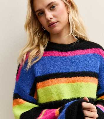 Sunshine Soul Indigo Striped Crew Neck Jumper