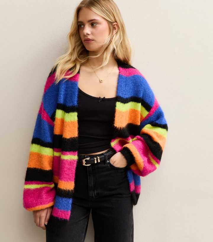 Sunshine Soul Multicolour Striped Open Front Cardigan