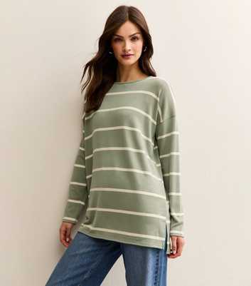 Tall Soft Touch Stripe Print Long Sleeve Top