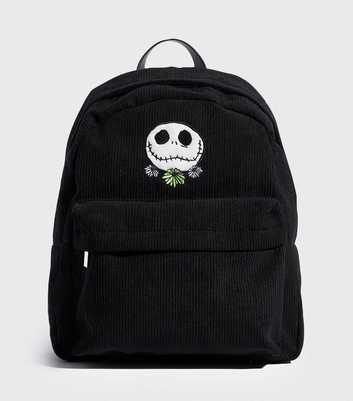 Skinnydip Black Nightmare Before Christmas Embroidered Corduroy Backpack