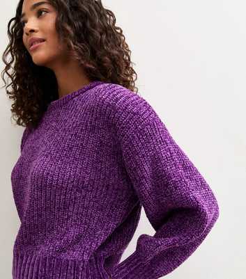 Sunshine Soul Purple Knitted Crew Neck Jumper