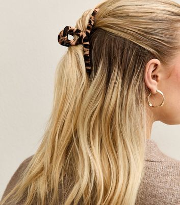 Brown Leopard Print Wrapped Hair Clip