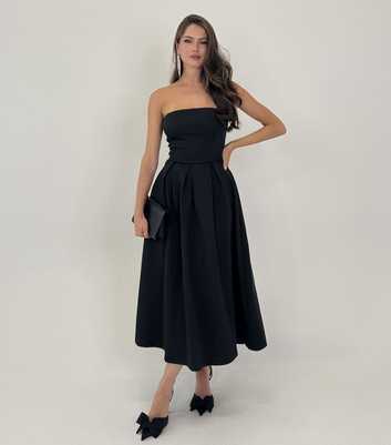 AX Paris Navy Strapless Midi Dress