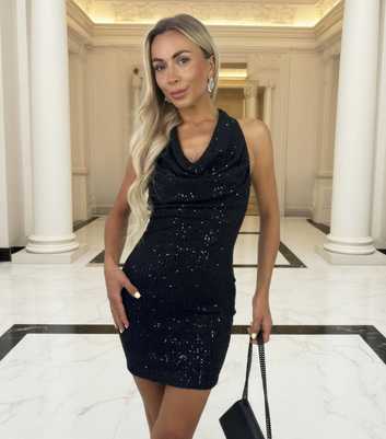 AX Paris Black Cowl Neck Slip Mini Dress