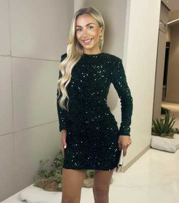 AX Paris Dark Green Sequin Mini Dress