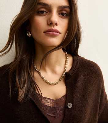 Gold Tone Rope Chain Necklace