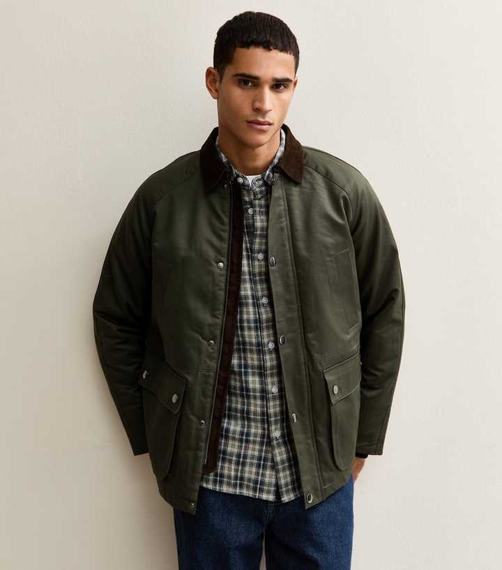 Only & Sons Dark Khaki Waxed Jacket