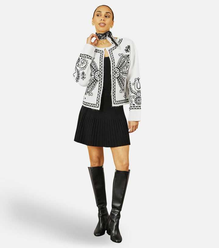 Yumi Black Knitted Mini Skirt