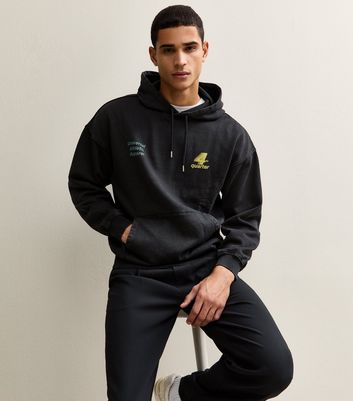 Only Sons Black Relaxed Athletic Logo Hoodie