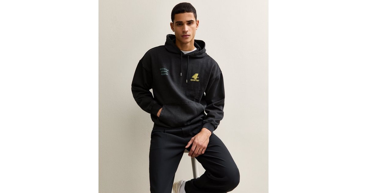 Only Sons Black Relaxed Athletic Logo Hoodie New Look