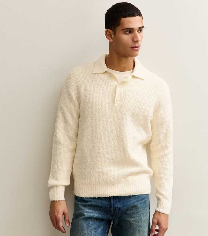 only-sons-cream-regular-fluffy-knit-polo-shirt-new-look