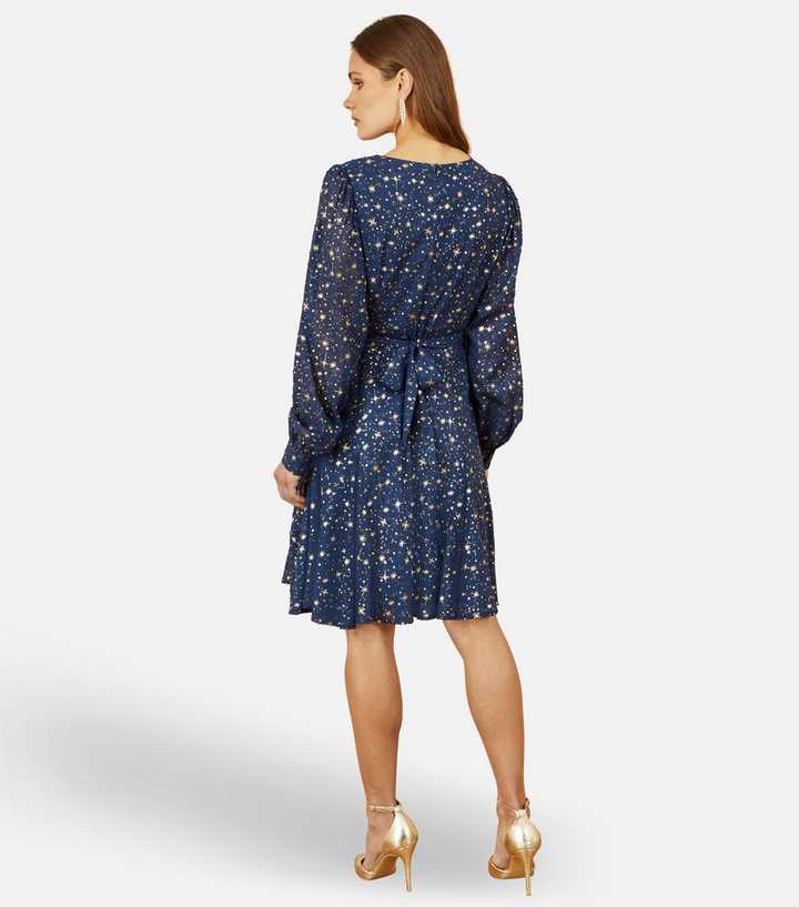 sachin and babi light blue dress Hime Maxi Dress in Oversize Sun Moon and Stars  motelrocks-com-us