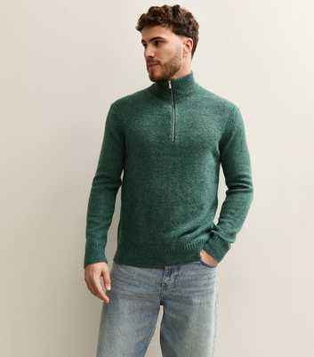 Only & Sons Dark Green Regular Brushed Half Zip Jumper