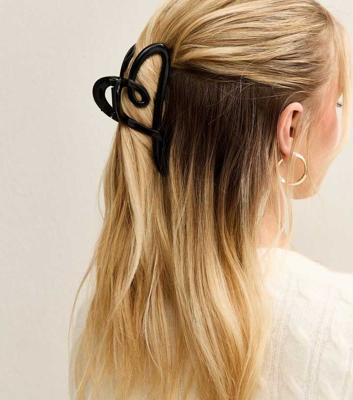 Black Heart Shaped Hair Clip