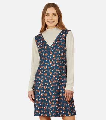 Yumi Blue Fox Print Dress
