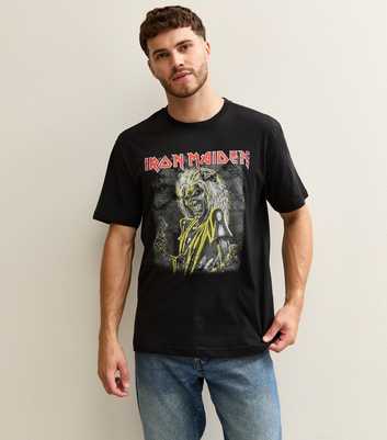 Only & Sons Black Cotton Iron Maiden Print T-Shirt