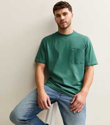 Only & Sons Dark Green Cotton Front Pocket T-Shirt