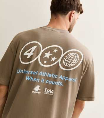 Only & Sons Brown Cotton Universal Athletic Apparel Print T-Shirt
