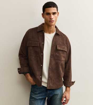 Only & Sons Brown Faux Suede Shacket