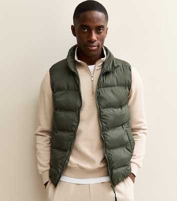 Only & Sons Dark Green Regular Puffer Gilet