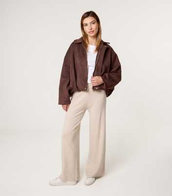 Blue Vanilla Stone Knit Wide Leg Trouser