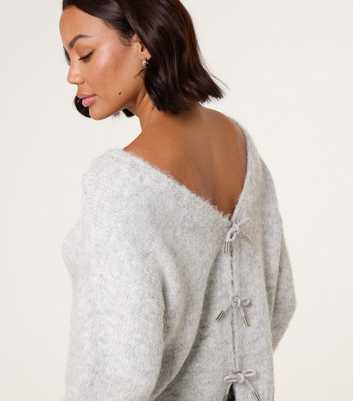 Blue Vanilla Grey Bow Back Jumper