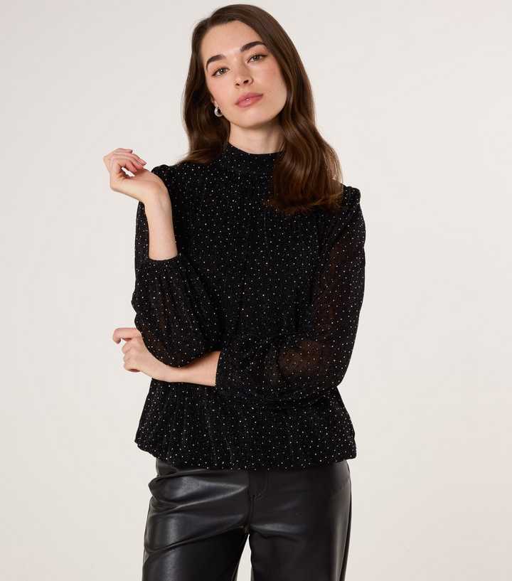 Blue Vanilla Black Diamante Embellished Top