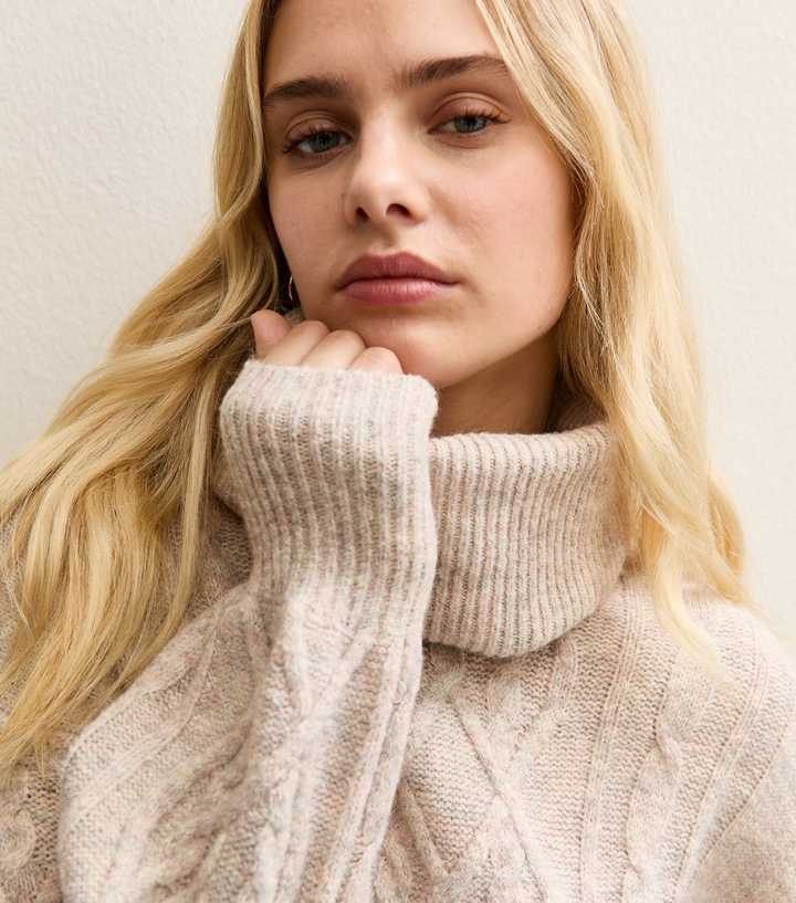 Sunshine Soul Oatmeal Roll Neck Jumper Dress