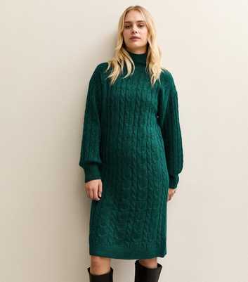 Sunshine Soul Dark Green High Neck Jumper Dress