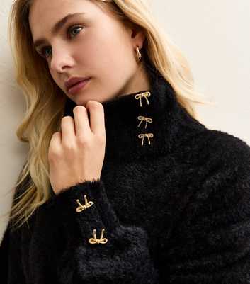 Sunshine Soul Black Fluffy Roll Neck Jumper