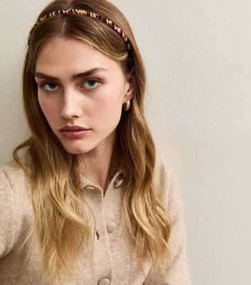 Brown Leopard Print Grippy Headband 