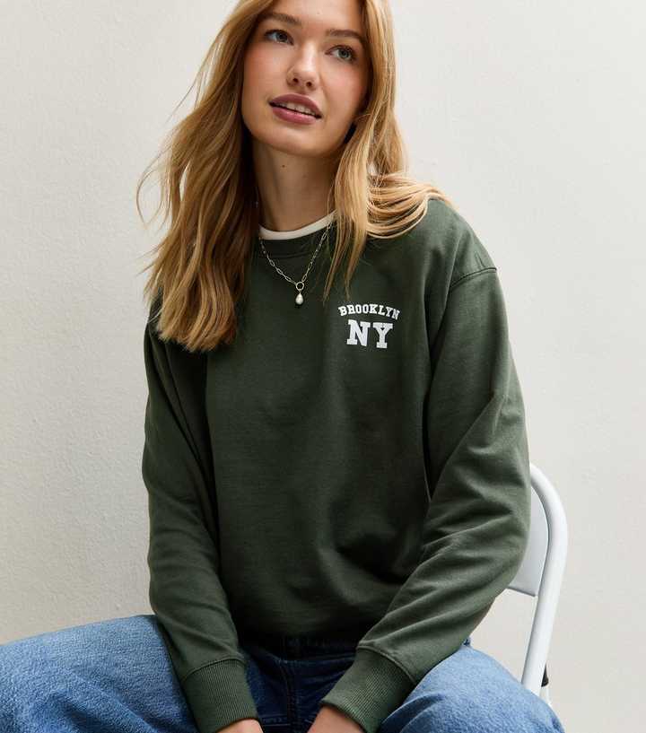 Khaki NY Print Sweatshirt