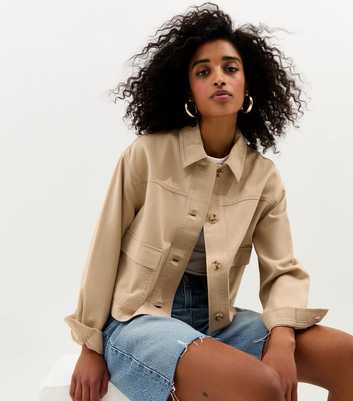 Stone Flap Pocket Cotton Shacket