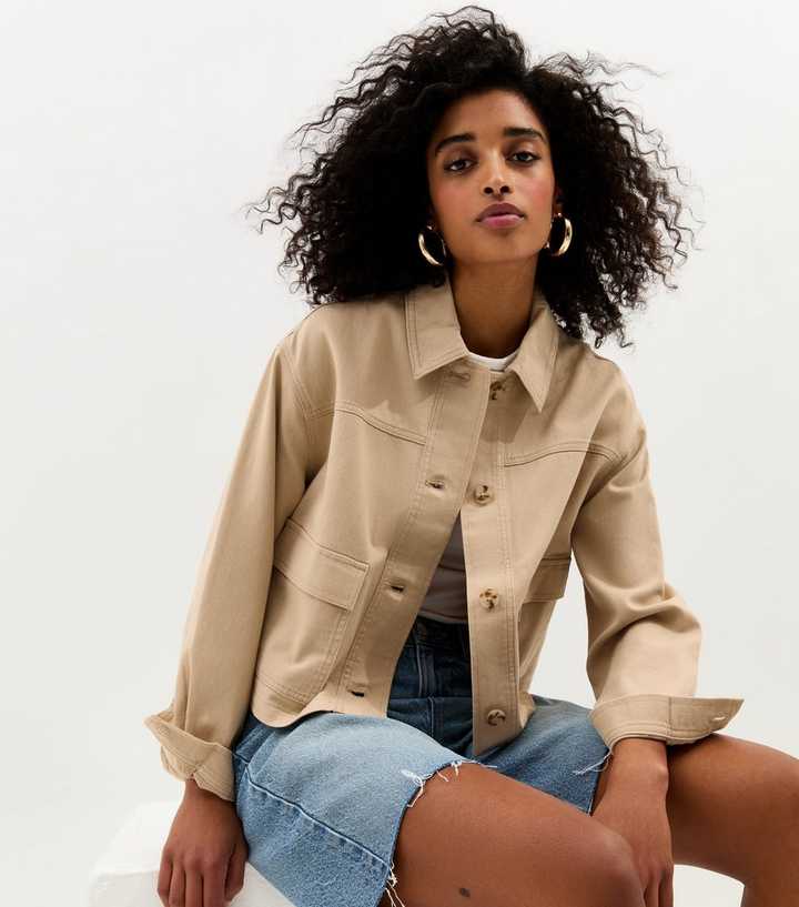 Stone Flap Pocket Cotton Shacket