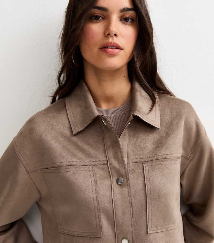 Mink Faux Suede Boxy Shacket