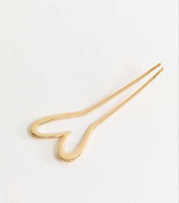 Gold Tone Heart Hair Pin