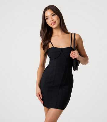 Pink Vanilla Black Bandage Mini Dress