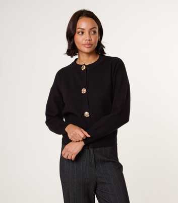 Blue Vanilla Black Button Up Cardigan