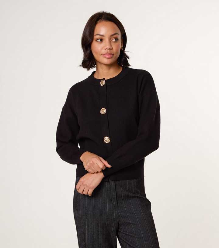 Blue Vanilla Black Button Up Cardigan