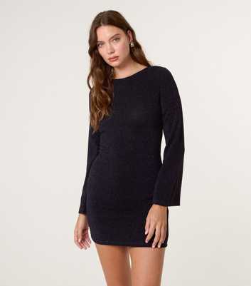 Blue Vanilla Navy Glitter Mini Dress