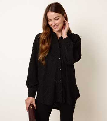 Blue Vanilla Black Sparkly Patterned Shirt