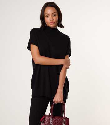 Blue Vanilla Black High Neck Knit Top