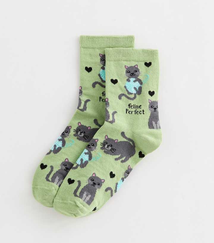 Green Feline Perfect Socks