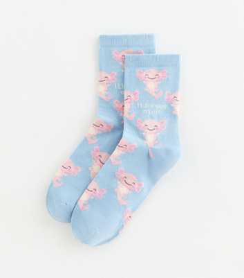 Blue 'I like you a lotl' Sock