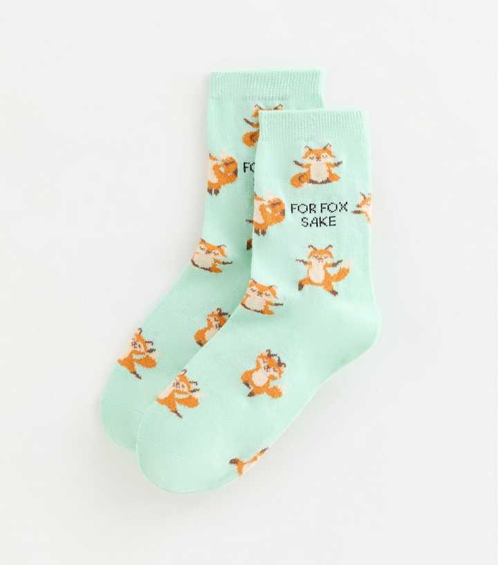 Mint Green 'For Fox Sake' Sock