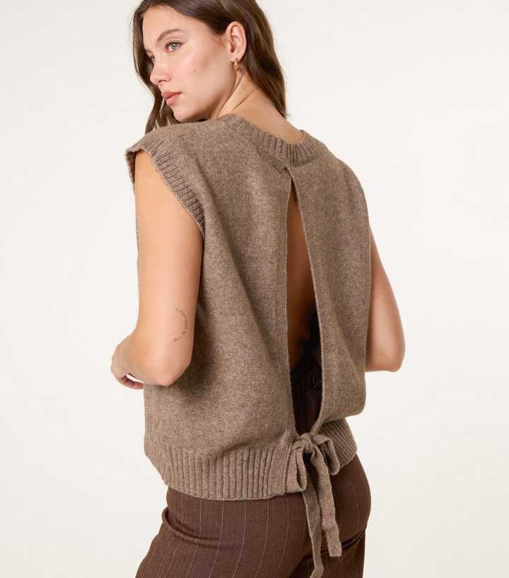 Blue Vanilla Brown Round Neck Vest Top