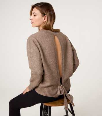 Blue Vanilla Brown Knotted Back Jumper