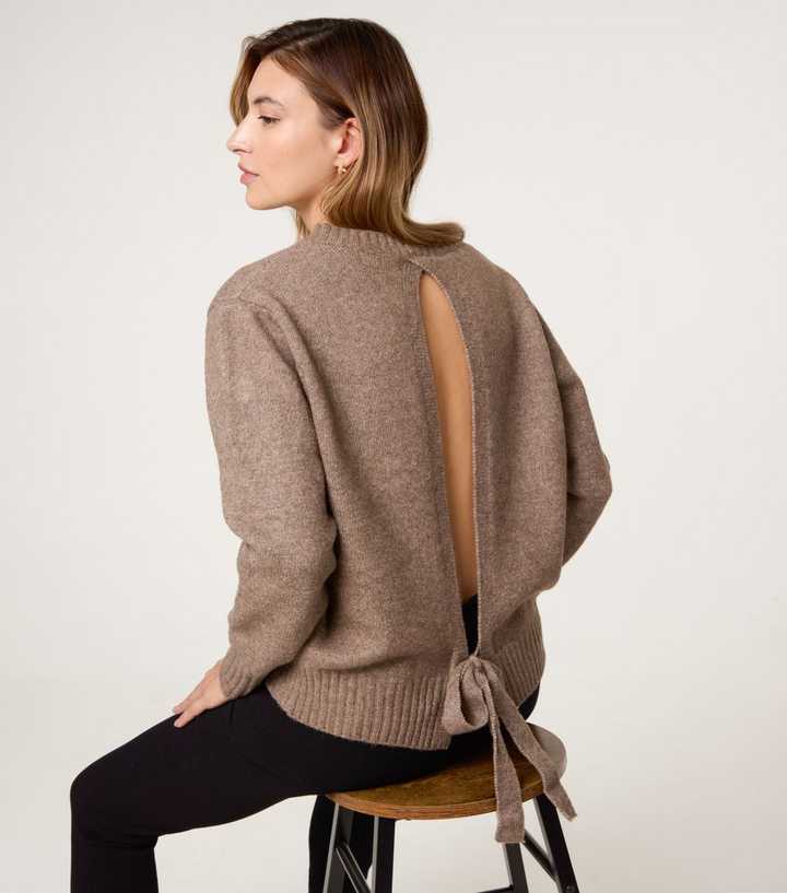 Blue Vanilla Brown Knotted Back Jumper