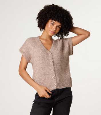 Blue Vanilla Light Brown Knitted Cardigan